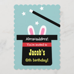 Cute Magic Pet Bunny Birthday Party Kaart