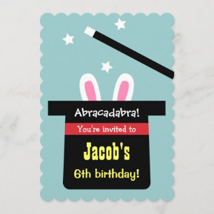 Cute Magic Pet Bunny Birthday Party Kaart