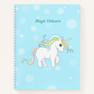 Cute Magic Unicorn op Light Blue Notitieboek