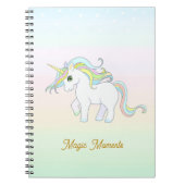 Cute Magic Unicorn op parelkleurstoffen Notitieboek (Voorkant)