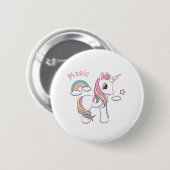 Cute Magic unicorn-toets Ronde Button 5,7 Cm (Voorkant /achterkant)