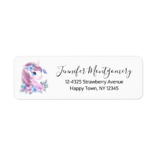 Cute & Magical Baby Unicorn met Big Eyes Etiket