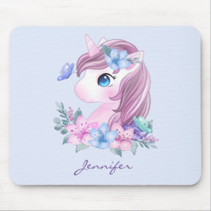 Cute & Magical Baby Unicorn met Big Eyes Muismat