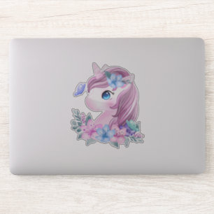 Cute & Magical Baby Unicorn met Big Eyes Sticker