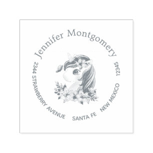 Cute & Magical Baby Unicorn met Big Eyes Zelfinktende Stempel