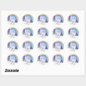 Cute Magical Rainbow Unicorn Ronde Sticker (Vel)