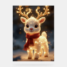 Cute Magical Reindeer with Sparkling Lights