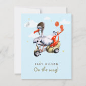 Cute Magical Stork op Scooter Funny Gender Neutral (Voorkant)