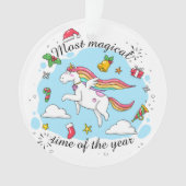 Cute Magical Time Kerstmis Unicorn Ornament (voorkant)