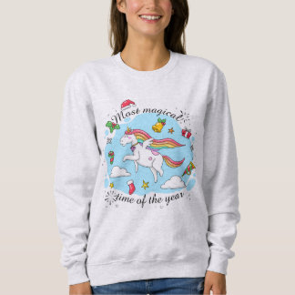 Cute Magical Time Kerstmis Unicorn Trui
