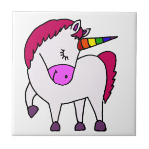 Cute Magical Unicorn Cartoon Tegeltje