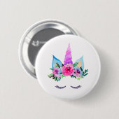 Cute Magical Unicorn Face Ronde Button 5,7 Cm (Voorkant /achterkant)