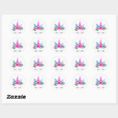 Cute Magical Unicorn Face Ronde Sticker (Vel)