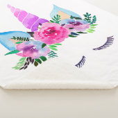 Cute Magical Unicorn Face Sherpa Deken (3/4)