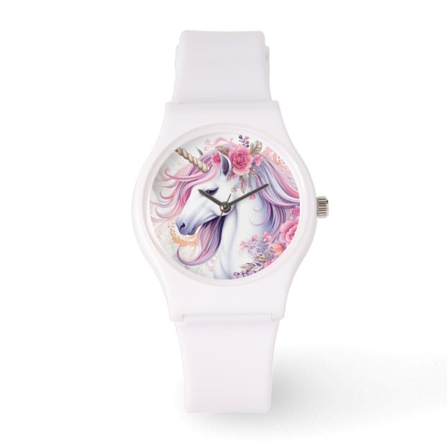 Cute Magical Unicorn Horloge (Voorkant)