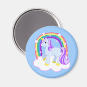 Cute Magical Unicorn met regenboog (!) Magneet (Voorkant / Achterkant)