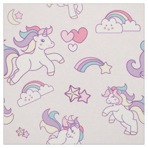 Cute Magical Unicorn Pastel couleur rose Tissu