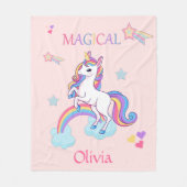Cute Magical Unicorn Personalized Fleece Deken (Voorkant)