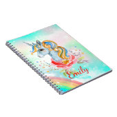 Cute Magical Unicorn Personalized Notitieboek (Rechterzijde)