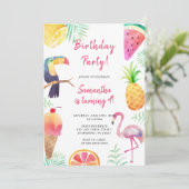 Cute Magical Unicorn Rainbow Birthday Kaart (Staand voorkant)