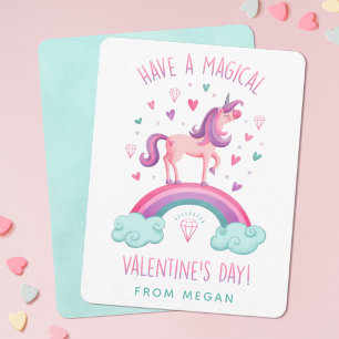 Cute Magical Unicorn Valentijnsdag Flat Note Card Notitiekaartje