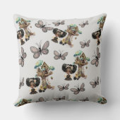 Cute Magical Woodland Fairy Butterfly Grey Kussen (Achterkant)
