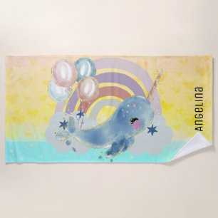 Cute Magical Zee Unicorn Custom Name      Strandlaken