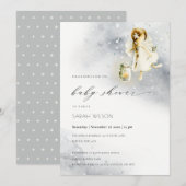 Cute Magique Aquarelle Fée Baby shower Invitation (Devant / Derrière)
