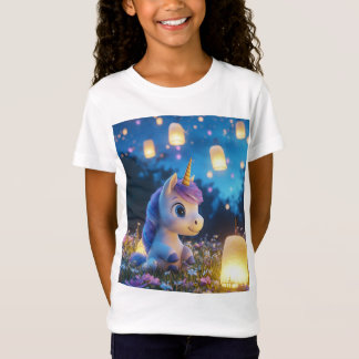 Cute Magische Eenhoorn met Lantaarns T-Shirt