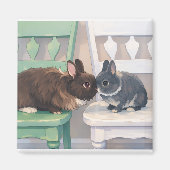 Cute Magnet - Two Rabbits Magneet (Voorkant)