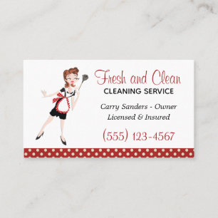 Cute Maid House Cleaning Service Visitekaartje