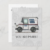 Cute Mail Truck Kaart (Voorkant / Achterkant)