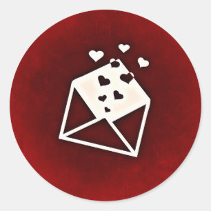 Cute Mail with Love Hearts Valentijnsdag Ronde Sticker