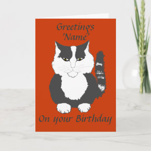 Cute Maine Coon Cat Birthday Card Kaart