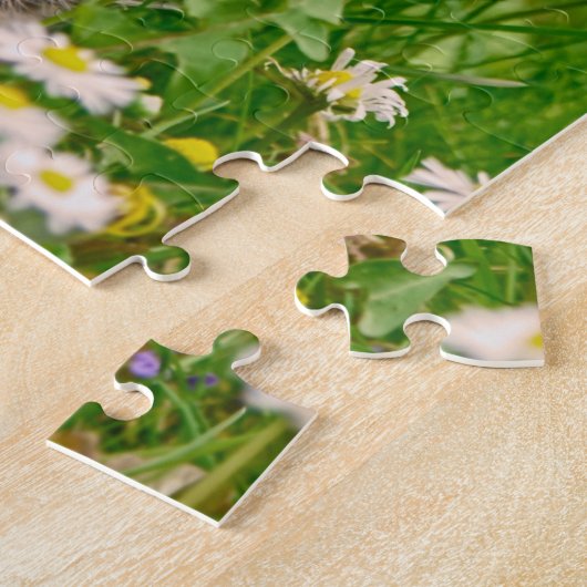 Cute Maine Coon Kitten Cat Flowers - Game Jigzaag Legpuzzel (Zijkant)