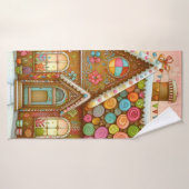 Cute, maison de pain d'épices (Serviette de bain)