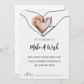 Cute Make A Wish  Lijntekening Verjaardagskaart, Kaart (Voorkant / Achterkant)