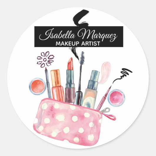 Cute Make-up Artist Tas Sticker (Voorkant)