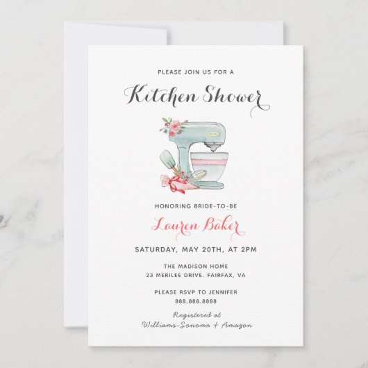 Cute Maker Cuisine Bridal Douche Invitation (Devant)