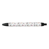 Cute Makeup Theme Pattern & Custom Name Zwarte Inkt Pen (Voorkant)