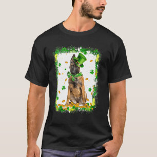 Cute Malinois Dog St Patricks Day Irish Shamrock B T-shirt