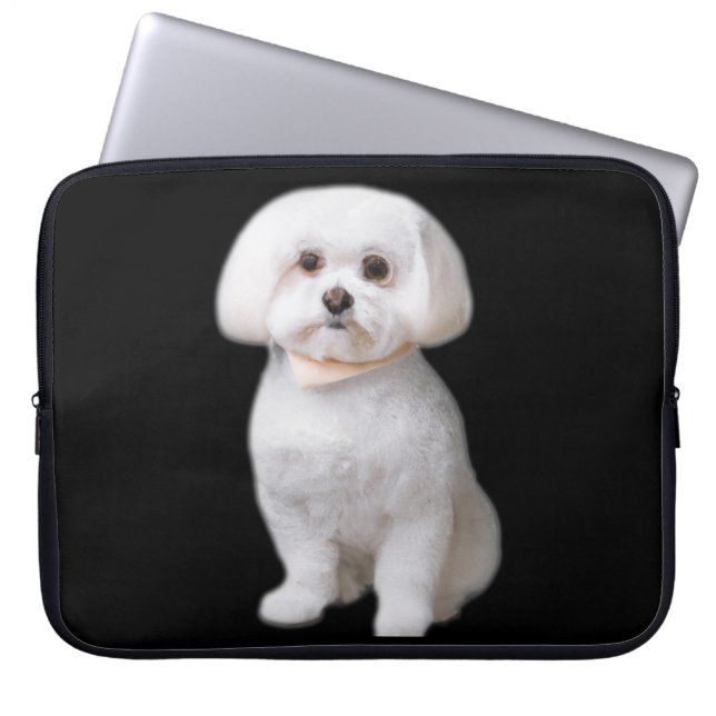 Cute Maltese Dog Laptop Sleeve (Voorkant)