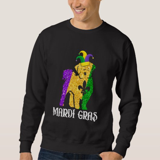 Cute Maltese Dog Lover Mardi Gras Party Jester Mas Trui (Voorkant)
