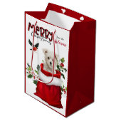 Cute Maltese puppy Dog Kerstmis Medium Cadeauzakje (Voorkant Gekanteld)