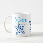 Cute mam Blue Starfish Beachy Coffee Mok (Links)