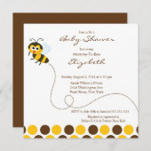 CUTE Mam to Bee Baby shower Invitation Kaart (Voorkant / Achterkant)