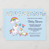 Cute Mama & Baby Unicorn Magical Baby shower Kaart (Voorkant / Achterkant)