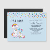 Cute Mama & Baby Unicorn Magical Baby shower Magnetische Uitnodiging (Voorkant / Achterkant)