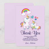 Cute Mama & Baby Unicorn Merci magique (Devant / Derrière)