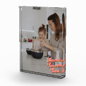 Cute Mama kent beste roze bruine retro Lettering Fotoblokken (Rechts)